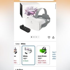 White VR Headset with Controller